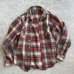 Vintage 90s holiday plaid flannel long sleeve button down